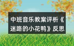 中班音樂教案評析《迷路的小花鴨》反思