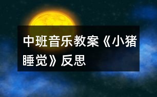 中班音樂(lè)教案《小豬睡覺(jué)》反思