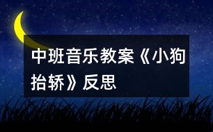 中班音樂教案《小狗抬轎》反思