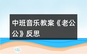 中班音樂教案《老公公》反思