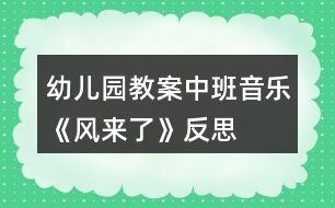 幼兒園教案中班音樂《風來了》反思