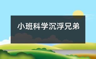 小班科學：沉浮兄弟