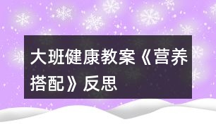 大班健康教案《營養(yǎng)搭配》反思