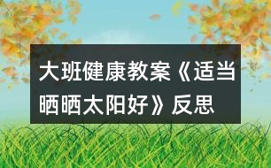 大班健康教案《適當(dāng)曬曬太陽(yáng)好》反思