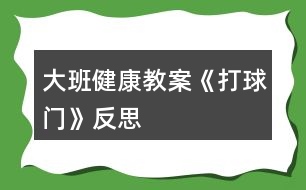 大班健康教案《打球門》反思