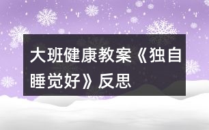 大班健康教案《獨自睡覺好》反思