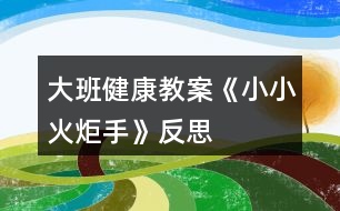 大班健康教案《小小火炬手》反思