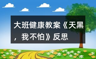 大班健康教案《天黑，我不怕》反思