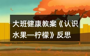 大班健康教案《認(rèn)識(shí)水果―檸檬》反思