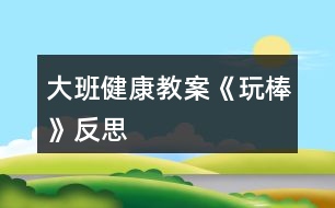 大班健康教案《玩棒》反思