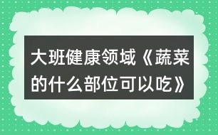 大班健康領域《蔬菜的什么部位可以吃》教案反思