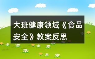 大班健康領(lǐng)域《食品安全》教案反思