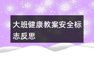 大班健康教案安全標志反思