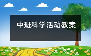 中班科學(xué)活動教案