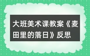 大班美術(shù)課教案《麥田里的落日》反思