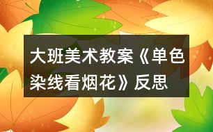 大班美術教案《單色染線看煙花》反思