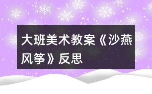 大班美術教案《沙燕風箏》反思