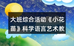 大班綜合活動《小花苗》科學(xué)語言藝術(shù)教案