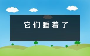 它 們 睡 著 了