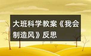 大班科學(xué)教案《我會(huì)制造風(fēng)》反思