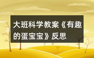 大班科學教案《有趣的蛋寶寶》反思