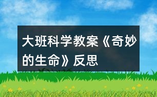 大班科學(xué)教案《奇妙的生命》反思