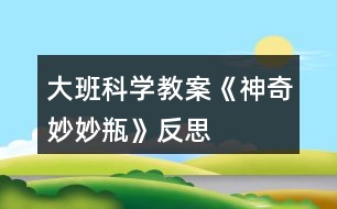 大班科學(xué)教案《神奇妙妙瓶》反思