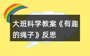 大班科學教案《有趣的繩子》反思