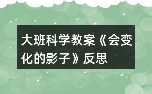 大班科學教案《會變化的影子》反思