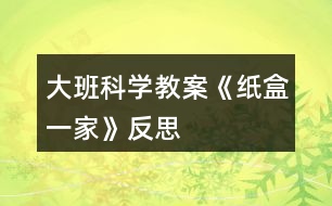 大班科學(xué)教案《紙盒一家》反思