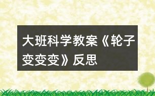 大班科學(xué)教案《輪子變、變、變》反思