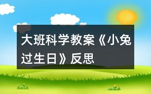 大班科學教案《小兔過生日》反思