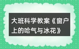 大班科學教案《窗戶上的哈氣與冰花》