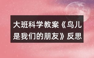 大班科學(xué)教案《鳥兒是我們的朋友》反思