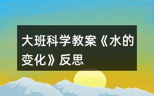 大班科學教案《水的變化》反思