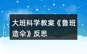 大班科學(xué)教案《魯班造傘》反思