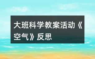 大班科學教案活動《空氣》反思