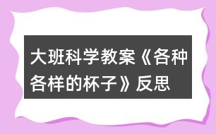 大班科學教案《各種各樣的杯子》反思