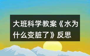 大班科學教案《水為什么變臟了》反思