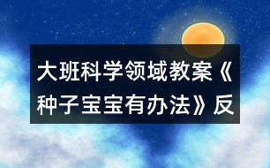 大班科學(xué)領(lǐng)域教案《種子寶寶有辦法》反思