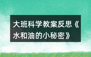 大班科學教案反思《水和油的小秘密》