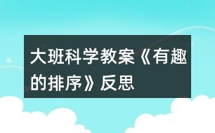 大班科學教案《有趣的排序》反思