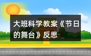 大班科學教案《節(jié)日的舞臺》反思