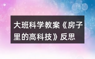 大班科學教案《房子里的高科技》反思