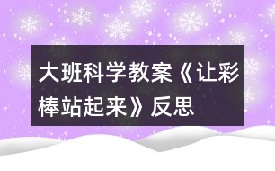 大班科學(xué)教案《讓彩棒站起來》反思