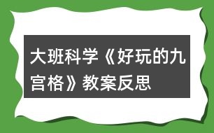 大班科學《好玩的九宮格》教案反思