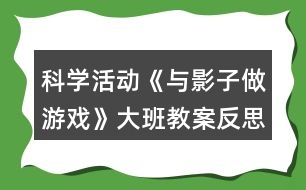 科學(xué)活動(dòng)《與影子做游戲》大班教案反思