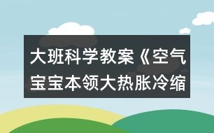 大班科學教案《空氣寶寶本領大熱脹冷縮》反思