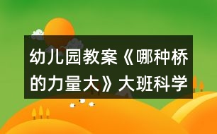 幼兒園教案《哪種橋的力量大》大班科學