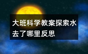 大班科學教案探索水去了哪里反思